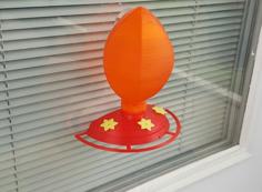 Window Suction-Cup Hummingbird Feeder 3D Printer Model