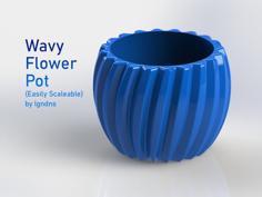 Wavy Flower Pot Design (Easily Scaleable) 3D Printer Model