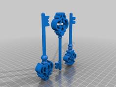 Skeleton Key Christmas Ornaments (flat And Round Option) 3D Printer Model