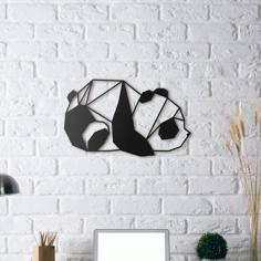 Panda Wall Sculpture 2D 3D Printer Model