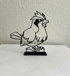 Pidgey Pokemon Line Art 3D Printer Model