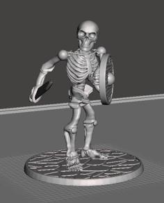 28mm Skeleton Warrior With Short Sword And Shield 3D Printer Model