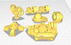 Imperial Knight Magaera Assorted Body Parts + Larger Chunks 3D Printer Model