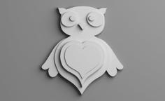 Owl Keychain For My Wife 3D Printer Model