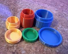 Round Containers With Screw-on Lid 3D Printer Model