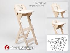 Height Adjustable Bar Stool Cnc 3D Printer Model