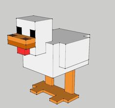 Minecraft Chicken 3D Printer Model