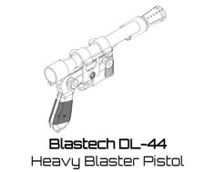 Blastech DL-44 Heavy Blaster Pistol (Fires Plastic Bullets) (STL Files Coming February 18) 3D Printer Model