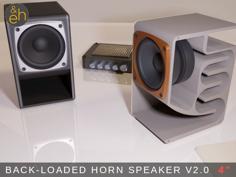 4″ Back Horn Speaker V2.0 – Bluetooth, Active, Passive 3D Printer Model