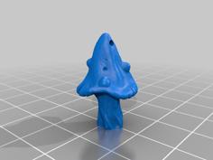 28mm Mushroom With Earring Holes 3D Printer Model