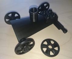 Alternative Wheel For Balloon Powered Jet Car With Snap In Wheels And Duplo Seat 3D Printer Model