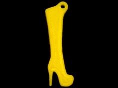 High Heel Boot Keychains/earrings With Solidworks 2014 Source 3D Printer Model