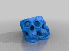 Tri Human Skull Pot No Supports- Full Scale 3D Printer Model