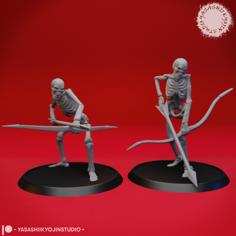 Undead Skeleton Archers – Tabletop Miniature 3D Printer Model