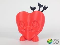 Happy Heart Valentines 3D Printer Model