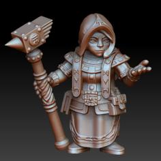 Dwarf Woman Rune Priest 3D Printer Model