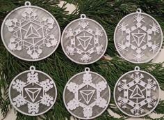 Ingress Snowflake Tree Ornaments 2 3D Printer Model