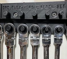 5 Piece Flex-Head Combination Ratcheting Wrench Set Holder (Metric & SAE) 3D Printer Model