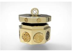 An Octagonal Lotus Tradition Case & Coin Bank 3D Printer Model