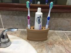 Toothbrush And Toothpaste Holder 3D Printer Model