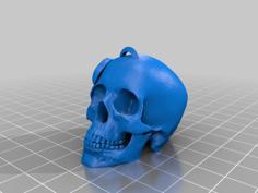 Skull With Rose Earring/pendant 3D Printer Model