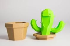 Smiling Cactus Container 3D Printer Model