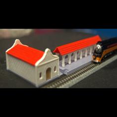 N-Scale Mission Revival Train Station Complete 3D Printer Model