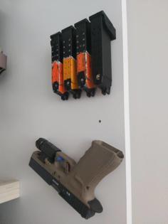 Airsoft Glock Wall Magazine Holder 4x 3D Printer Model