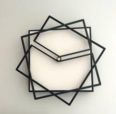 Square Rotating Wall Clock 3D Printer Model