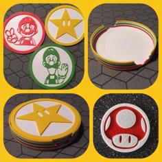 Super Mario Coasters With Box 3D Printer Model