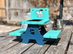 Squirrel Picnic Table Feeder 3D Printer Model