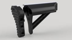 Airsoft M4 Rear Stock And Butt Padd From FNKY AIRSOFT 3D Printer Model