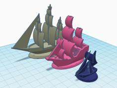 D&D TTRPG Boat Miniatures 3D Printer Model