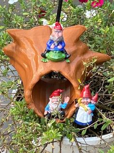 Gnome On A Log For Downspout 3D Printer Model