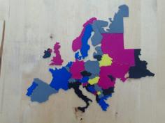 Europe Map Puzzle With Great Britain 3D Printer Model