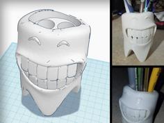 Smiling Toothbrush Holder 3D Printer Model