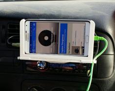 Car CD Player Mount For Samsung Galaxy Note 3 With Spigen Neo Hybrid Case 3D Printer Model