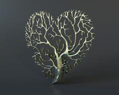 Heart Tree Art, Valentine’s Day, Ornament 3D Printer Model