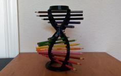 DNA Helix Pencil Holder 3D Printer Model