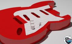 3D Printed LEGO Guitar Body – Stratocaster Type – Full Sized 3D Printer Model