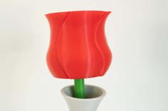 Spiral Vase Rose With Modular Stem 3D Printer Model