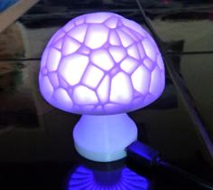 Voronoi Mushroom Lamp With USB Power Supply 3D Printer Model