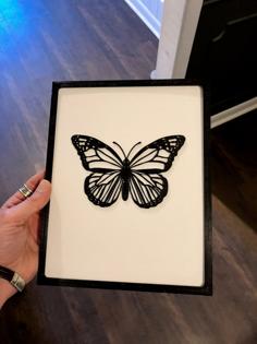 Butterfly 2D Art W/Frame 3D Printer Model