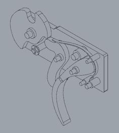 Toy Crossbow Trigger Mechanism. 3D Printer Model