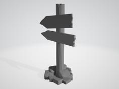 Road Sign For Tabletop RPGs (D&D, Pathfinder) 3D Printer Model