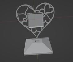 Heart With Stand And Text Box 3D Printer Model