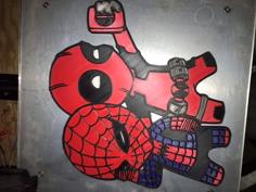 Spiderman And Deadpool 4 Color 3D Printer Model