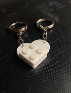 CORAZON TIPO LEGO LLAVERO 3D Printer Model