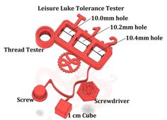 Tolerance Test Print By Leisure Luke – Can You Push It Through?!? 3D Printer Model