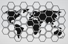 Hexagon World Map 3D Printer Model